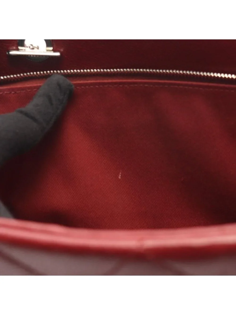 Chanel Tote Quilted Wine Red Caviar Leather CC Logo Chain